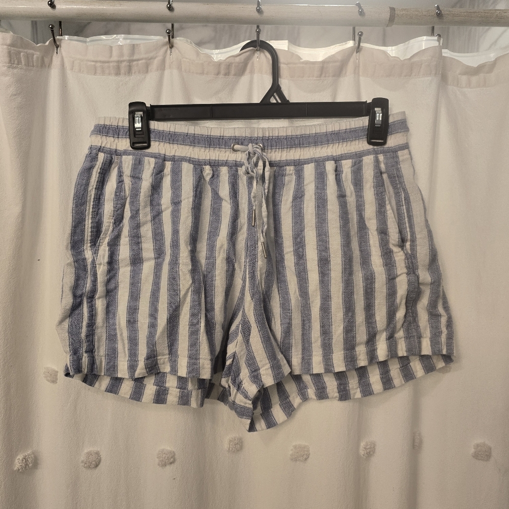Gap Striped Women's Shorts Linen Blend Size Large